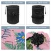 2PCS Aesthetic Colored Flowers-377 Travel Cosmetic Bag Makeup Organizer Bag Bathroom Cases Toiletry Bag with Drawstring (Cylindrical bag and small bag) view 3