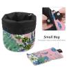 2PCS Aesthetic Colored Flowers-377 Travel Cosmetic Bag Makeup Organizer Bag Bathroom Cases Toiletry Bag with Drawstring (Cylindrical bag and small bag) view 4