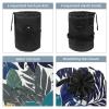 2PCS Leaf Art-202 Travel Cosmetic Bag Makeup Organizer: Stylish Bathroom Cases with Drawstring, Cylindrical & Small Toiletry Bag view 3