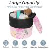 2PCS Aesthetic Colored Flowers-351 Travel Cosmetic Bag Makeup Organizer, Drawstring Bathroom Cases - Cylindrical & Small Toiletry Bag view 2