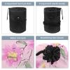 2PCS Aesthetic Colored Flowers-351 Travel Cosmetic Bag Makeup Organizer, Drawstring Bathroom Cases - Cylindrical & Small Toiletry Bag view 3