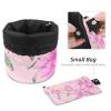 2PCS Aesthetic Colored Flowers-351 Travel Cosmetic Bag Makeup Organizer, Drawstring Bathroom Cases - Cylindrical & Small Toiletry Bag view 4