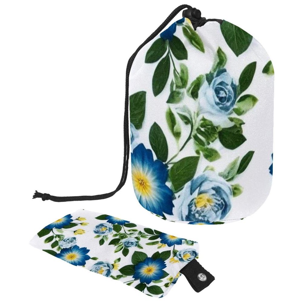 2PCS Leaf Art-229 Travel Cosmetic Bag Makeup Organizer Bag Bathroom Cases Toiletry Bag with Drawstring (Cylindrical bag and small bag)