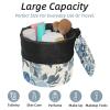2PCS Aesthetic Leaves-62 Travel Cosmetic Bag Makeup Organizer: Stylish Bathroom Cases with Drawstring, Cylindrical & Small Toiletry Bag view 2