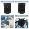 2PCS Aesthetic Leaves-62 Travel Cosmetic Bag Makeup Organizer: Stylish Bathroom Cases with Drawstring, Cylindrical & Small Toiletry Bag view 3
