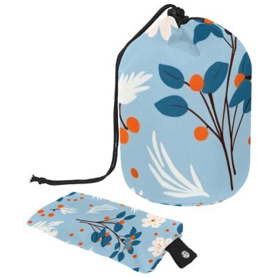 2PCS Leaf Art-241 Travel Cosmetic Bag Makeup Organizer Bag Bathroom Cases Toiletry Bag with Drawstring (Cylindrical bag and small bag)