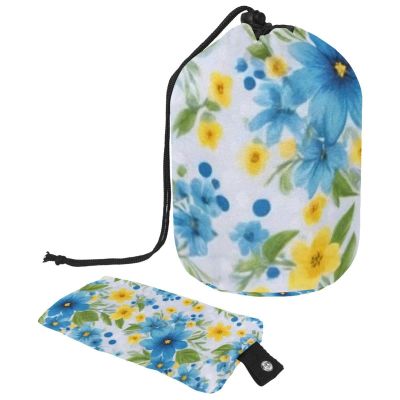 2PCS Aesthetic Colored Flowers-311 Travel Cosmetic Bag Makeup Organizer, Drawstring Bathroom Cases - Cylindrical & Small Toiletry Bag