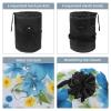 2PCS Aesthetic Colored Flowers-311 Travel Cosmetic Bag Makeup Organizer, Drawstring Bathroom Cases - Cylindrical & Small Toiletry Bag view 3