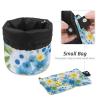 2PCS Aesthetic Colored Flowers-311 Travel Cosmetic Bag Makeup Organizer, Drawstring Bathroom Cases - Cylindrical & Small Toiletry Bag view 4