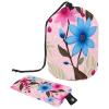 2PCS Aesthetic Colored Flowers-302 Travel Cosmetic Bag Makeup Organizer: Stylish Bathroom Cases with Drawstring, Cylindrical & Small Toiletry Bag view 1