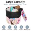 2PCS Aesthetic Colored Flowers-302 Travel Cosmetic Bag Makeup Organizer: Stylish Bathroom Cases with Drawstring, Cylindrical & Small Toiletry Bag view 2