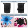 2PCS Aesthetic Colored Flowers-302 Travel Cosmetic Bag Makeup Organizer: Stylish Bathroom Cases with Drawstring, Cylindrical & Small Toiletry Bag view 3