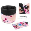 2PCS Aesthetic Colored Flowers-302 Travel Cosmetic Bag Makeup Organizer: Stylish Bathroom Cases with Drawstring, Cylindrical & Small Toiletry Bag view 4