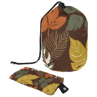 2PCS Colored Leaves-141 Travel Cosmetic Bag Makeup Organizer Bag Bathroom Cases Toiletry Bag with Drawstring (Cylindrical bag and small bag)