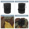 2PCS Colored Leaves-141 Travel Cosmetic Bag Makeup Organizer Bag Bathroom Cases Toiletry Bag with Drawstring (Cylindrical bag and small bag) view 3