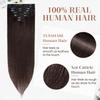 Clip in Hair Extensions Real Human Hair 16 Inch Human Hair Clip in Extensions Dark Brown Hair Extensions Clip ins Double Weft 100% Real Human Hair Extensions 8 PCS 65g view 4