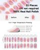 DUKASOU Gel Nail Strips (UV Not Required), Rainbow Candy 22 Gel Nail Stickers Wraps, Easy Apply & Remove, Long Lasting, Salon Quality, Includes Prep Pads, NailFile & Wood Stick view 3