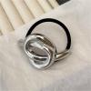 papasgix Metal Hair Ties, Metal Geometric Elastic Hair Ties, Hair Cuff Wrap Hair Ties for Thick Hair Gold Ponytail Cuff Elastic Hair Ties for Women Hair Accessories (Silver Set 06) view 2