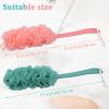 2Pack Back Scrubber for Shower Loofah with Long Handle, Shower Brush for Body, 17 Loofah on a Stick for Men Women Bathing Accessories, Scrubber Sponge for Exfoliating Bath Brushes (Pink & Green) view 2