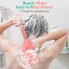 2Pack Back Scrubber for Shower Loofah with Long Handle, Shower Brush for Body, 17 Loofah on a Stick for Men Women Bathing Accessories, Scrubber Sponge for Exfoliating Bath Brushes (Pink & Green) view 3