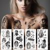 12 Sheets Large Chicano Temporary Tattoos, Cholo and Chola Temporary Tattoos, Chicana Guadalupe Gangster Fake Tattoos Day of the Dead, Da de Muertos, Tatuajes Temporales, Halloween Mexico Tattoos view 4