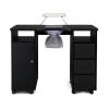 Manicure Nail Table Station with Fan and Wheels,Manicure Table Nail Beauty Spa Salon Desk Workstation w/3 Drawers,1 Cabinet,Nail Art Desk Workstation view 3