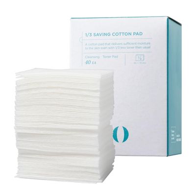 ILSO 1/3 Saving Cotton Pad, Thin Layer Perfect for DIY Toner pad and mask, 40 Sheets, Korean Skincare (50 x 70mm)