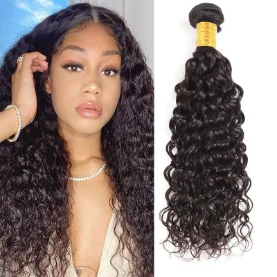 100% Unprocessed Brazilian Human Hair Bundles 16" Water Wave Wet & Wavy Remy Weft Hair Extensions 1 Bundle