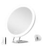 3 Suction Cups 30X Magnifying Travel Makeup Mirror with Light,6" Large Wall Hanging Makeup Mirror with 360Table Stand,Rechargeable 3 Colors Dimming Lighted Magnifying Mirror (Pink) view 1