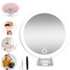 3 Suction Cups 30X Magnifying Travel Makeup Mirror with Light,6" Large Wall Hanging Makeup Mirror with 360Table Stand,Rechargeable 3 Colors Dimming Lighted Magnifying Mirror (Pink) view 2