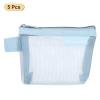 uxcell Mini Zipper Mesh Bag 3" x 5", 5 Pcs Nylon Small Makeup Zipper Mesh Pouch Cosmetic Case Mesh Storage Bags for Earphone, Credit Card, Light Blue view 3