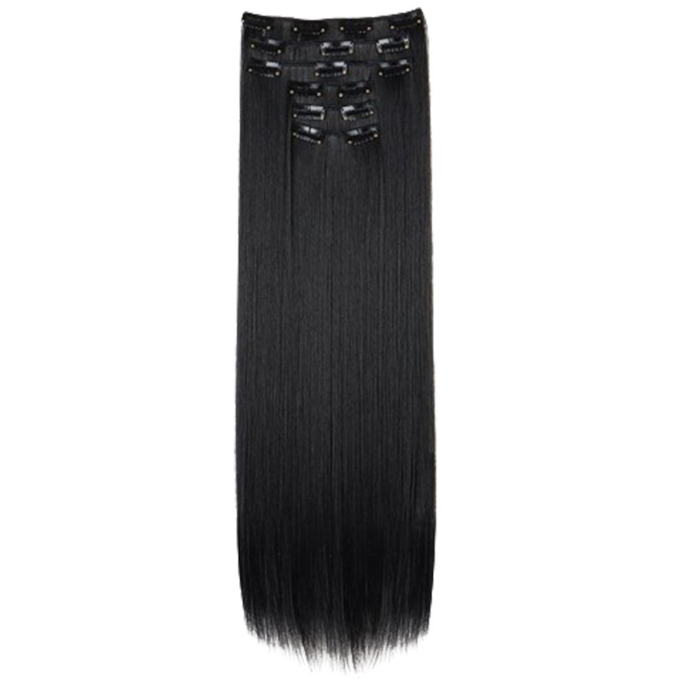 Clip In Hair Extension Hair Extension Clips, 6PCS 24 inch Clip in Hair Extension Long Hair Pieces for Women, Straight Soft Clip in Human Hair Extensions Style 1
