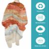 Abstract Orange Barber Cape - Salon Hair Cutting Cape for Women,Men,Kids,Adults,Contemporary Seawave Striped Painting Haircut Cape with Adjustable Elastic Neckline Hairdressing Stylist Accessories view 2