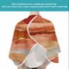 Abstract Orange Barber Cape - Salon Hair Cutting Cape for Women,Men,Kids,Adults,Contemporary Seawave Striped Painting Haircut Cape with Adjustable Elastic Neckline Hairdressing Stylist Accessories view 4