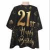 21th Birthday Barber Cape - Salon Hair Cutting Cape for Women,Men,Kids,Adults,Star Cake Fireworks Golden Black Haircut Cape with Adjustable Elastic Neckline Hairdressing Stylist Cape Gown Accessories view 1