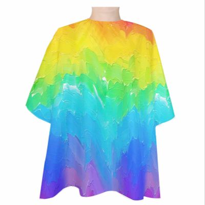 Abstract Rainbow Barber Cape - Salon Hair Cutting Cape for Women,Men,Kids,Adults,Contemporary Multicolor Graffiti Art Haircut Cape with Adjustable Elastic Neckline Hairdressing Stylist Accessories
