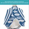 Navy Blue Coastal Barber Cape - Salon Hair Cutting Cape for Women,Men,Kids,Adults,White Striped Starfish Shells Jellyfish Coral Haircut Cape with Adjustable Elastic Neckline Hairdressing Accessories view 4