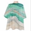 Abstract Green Barber Cape - Salon Hair Cutting Cape for Women,Men,Kids,Adults,Rustic Country Coastal Ombre Stripe Grey Haircut Cape with Adjustable Elastic Neckline Hairdressing Stylist Accessories view 1