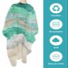 Abstract Green Barber Cape - Salon Hair Cutting Cape for Women,Men,Kids,Adults,Rustic Country Coastal Ombre Stripe Grey Haircut Cape with Adjustable Elastic Neckline Hairdressing Stylist Accessories view 2