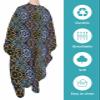 Boho Blue Flowers Barber Cape - Salon Hair Cutting Cape for Women,Men,Kids,Adults,Ethnic Original Tribal Style Damask Haircut Cape with Adjustable Elastic Neckline Hairdressing Stylist Accessories view 2