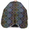 Boho Blue Flowers Barber Cape - Salon Hair Cutting Cape for Women,Men,Kids,Adults,Ethnic Original Tribal Style Damask Haircut Cape with Adjustable Elastic Neckline Hairdressing Stylist Accessories view 3