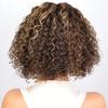 oulaer Ombre Brown Blonde Lace Front Wigs Highlight Curly Bob Wig Deep Curly Human Hair Wigs for Women 180% Brazilian Hair 13X4 Lace Front Wig Bleached Knots 14Inch view 3