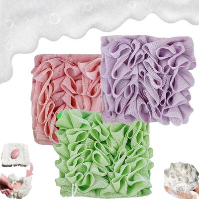 3PCS Loufee Loofah Washcloth, 2-in-1 Bath Loofah Sponge, The Leeffa Soft Loofah and Washcloth, Exfoliating Bath Sponge, Luffa Back Scrubber for Shower (03)