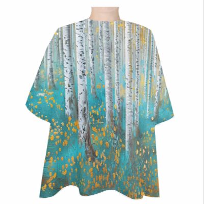 Abstract Tree Barber Cape - Salon Hair Cutting Cape for Women,Men,Kids,Adults,Contemporary Painting Forest Natural Landscape Haircut Cape with Adjustable Elastic Neckline Hairdressing Accessories