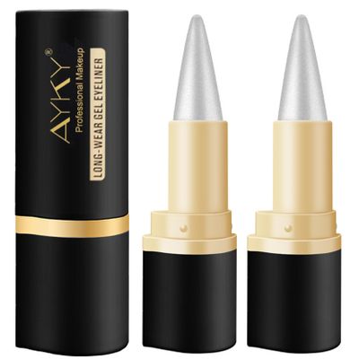 AYKY Long Wear Gel Eyeliner, Tattoo Pencil Liner Waterproof Smudge Proof Gel Eyeliner for Mature Women, Professional Make-Up Silver Gray Brown Black Gel Eye Liner Pencils for Older Women (#01)