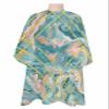 Marble Turquoise Barber Cape - Salon Hair Cutting Cape for Women,Men,Kids,Adults,Abstract Golden Geometric Retro Modern Art Haircut Cape with Adjustable Elastic Neckline Hairdressing Stylist Accessory view 1