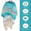 Abstract Turquoise Barber Cape - Salon Hair Cutting Cape for Women,Men,Kids,Adults,Shabby Chic Summer Grey Beach Wave Haircut Cape with Adjustable Elastic Neckline Hairdressing Stylist Accessories view 2