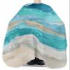 Abstract Turquoise Barber Cape - Salon Hair Cutting Cape for Women,Men,Kids,Adults,Shabby Chic Summer Grey Beach Wave Haircut Cape with Adjustable Elastic Neckline Hairdressing Stylist Accessories view 3