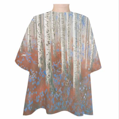Abstract Blue Forest Impressionist Tree Street Art Barber Cape - Salon Hair Cutting Cape for Women,Men,Kids,Adults,Haircut Cape with Adjustable Elastic Neckline Hairdressing Stylist Cape Accessories