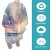 Abstract Blue Barber Cape - Salon Hair Cutting Cape for Women,Men,Kids,Adults,Smear Street Art Coastal Summer Beach Haircut Cape with Adjustable Elastic Neckline Hairdressing Stylist Cape Accessories view 2